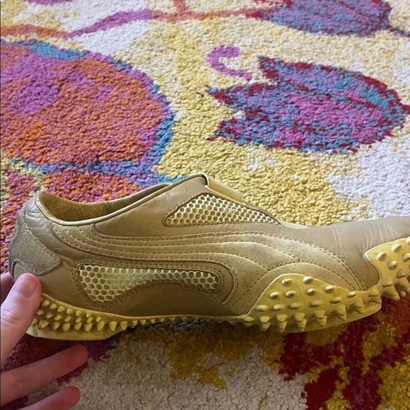 VINTAGE 90S PUMA MOSTRO YELLOW SNEAKERS WOMENS 9 - Picture 9 of 9